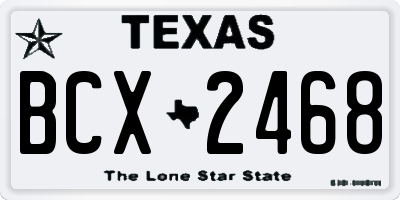 TX license plate BCX2468