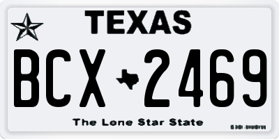 TX license plate BCX2469