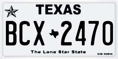 TX license plate BCX2470