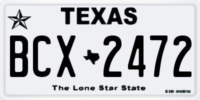 TX license plate BCX2472