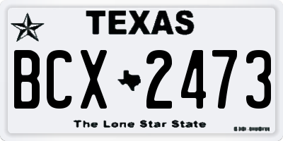 TX license plate BCX2473