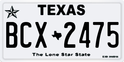 TX license plate BCX2475
