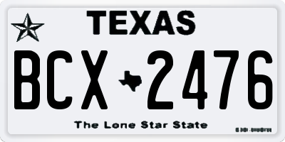 TX license plate BCX2476