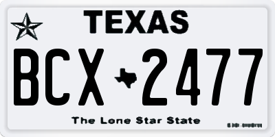 TX license plate BCX2477