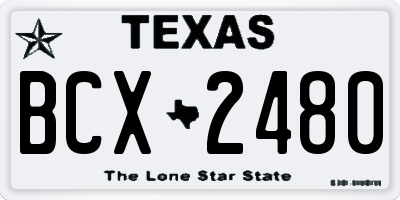 TX license plate BCX2480