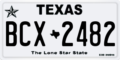 TX license plate BCX2482