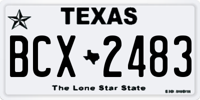 TX license plate BCX2483