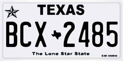 TX license plate BCX2485