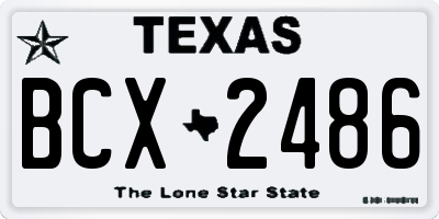 TX license plate BCX2486
