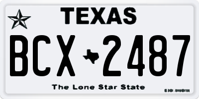 TX license plate BCX2487