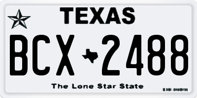 TX license plate BCX2488