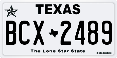 TX license plate BCX2489