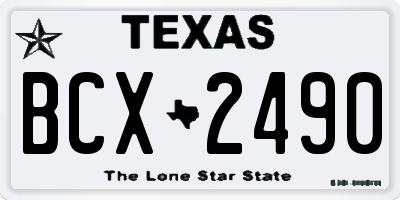 TX license plate BCX2490