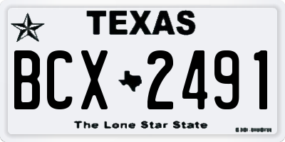 TX license plate BCX2491
