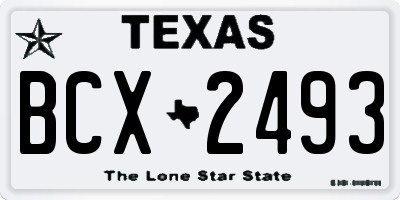 TX license plate BCX2493