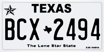 TX license plate BCX2494