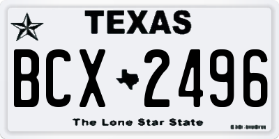TX license plate BCX2496
