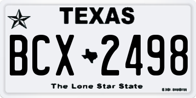 TX license plate BCX2498