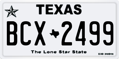 TX license plate BCX2499
