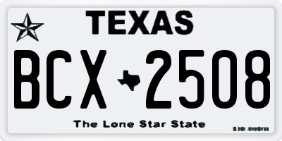 TX license plate BCX2508