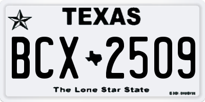TX license plate BCX2509