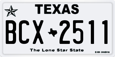 TX license plate BCX2511
