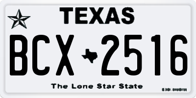 TX license plate BCX2516