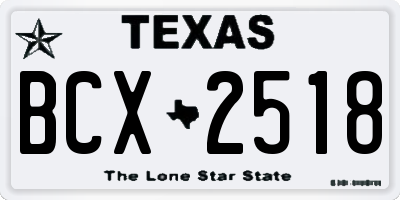 TX license plate BCX2518