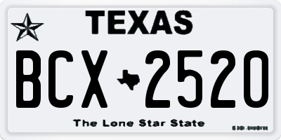 TX license plate BCX2520
