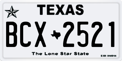TX license plate BCX2521