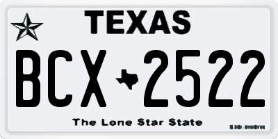 TX license plate BCX2522