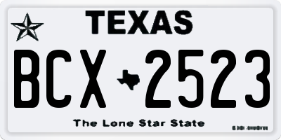 TX license plate BCX2523