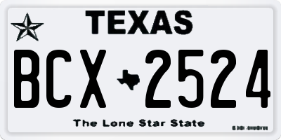 TX license plate BCX2524