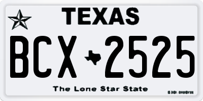 TX license plate BCX2525