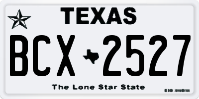 TX license plate BCX2527