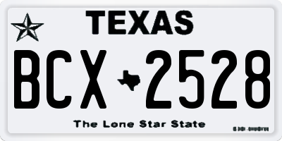 TX license plate BCX2528