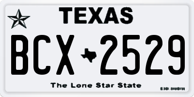 TX license plate BCX2529