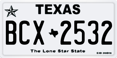TX license plate BCX2532