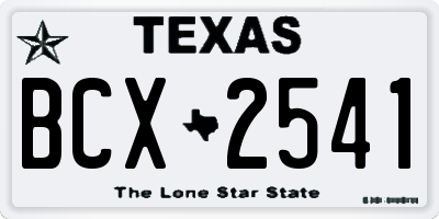 TX license plate BCX2541