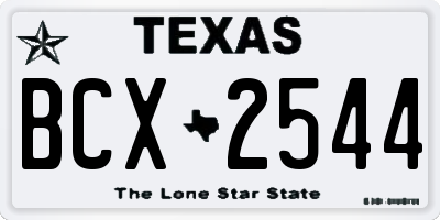 TX license plate BCX2544