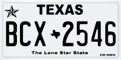 TX license plate BCX2546