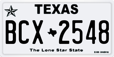 TX license plate BCX2548