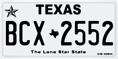 TX license plate BCX2552