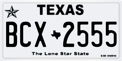 TX license plate BCX2555