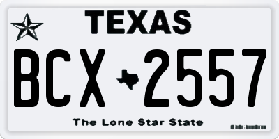 TX license plate BCX2557