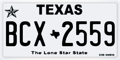 TX license plate BCX2559
