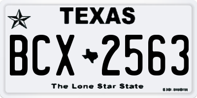 TX license plate BCX2563
