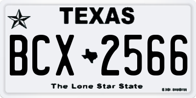 TX license plate BCX2566