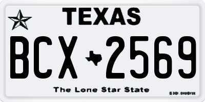 TX license plate BCX2569