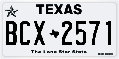 TX license plate BCX2571